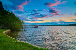 Clouds above lake