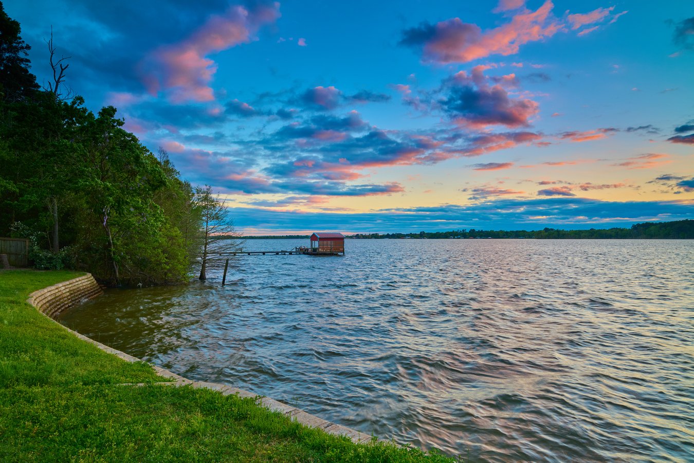 Clouds above lake